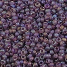 Miyuki rocailles Perlen 11/0 - Matted dark smoky amethyst ab 11-153FR